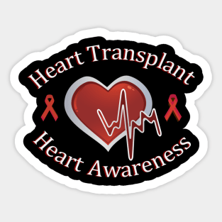 Heart Transplant Heart Attack Awareness Sticker